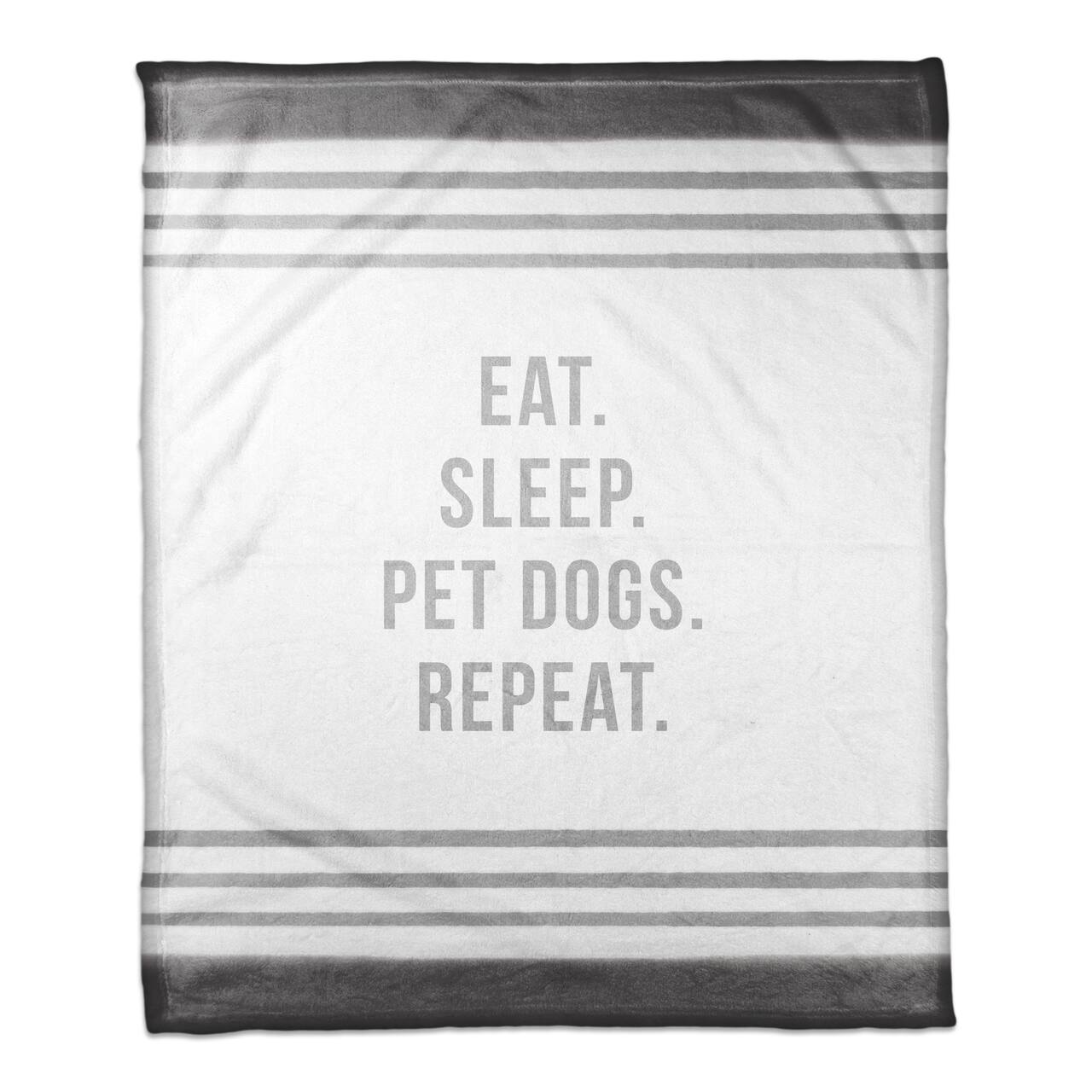 Eat Sleep Pet Dogs Repeat 50" x 60" Coral Fleece Blanket